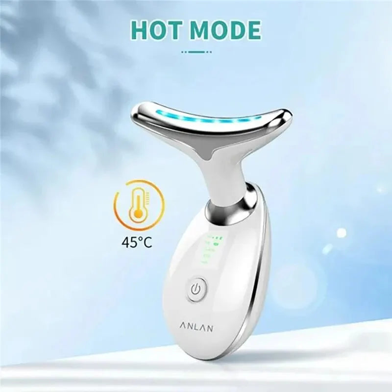 Neck Massager Facial Lift Three Light Modes Electric Skin Tightening Device LED Beauty Instrument