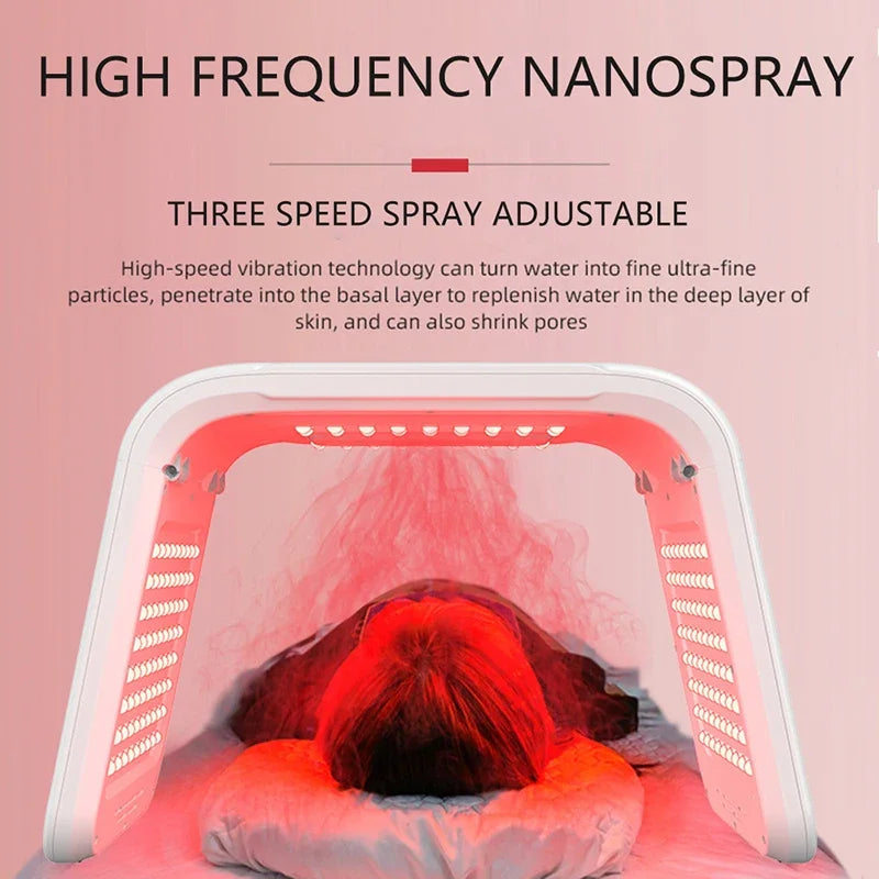 7 Colors LED Photon Machine with Nano Spray Beauty Salon Home Use Face Body LED Mask PDT Machine Skin Hydrating SPA Skin Care