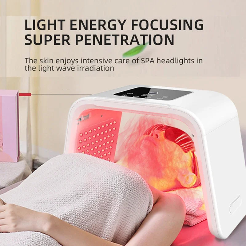 7 Colors LED Photon Machine with Nano Spray Beauty Salon Home Use Face Body LED Mask PDT Machine Skin Hydrating SPA Skin Care